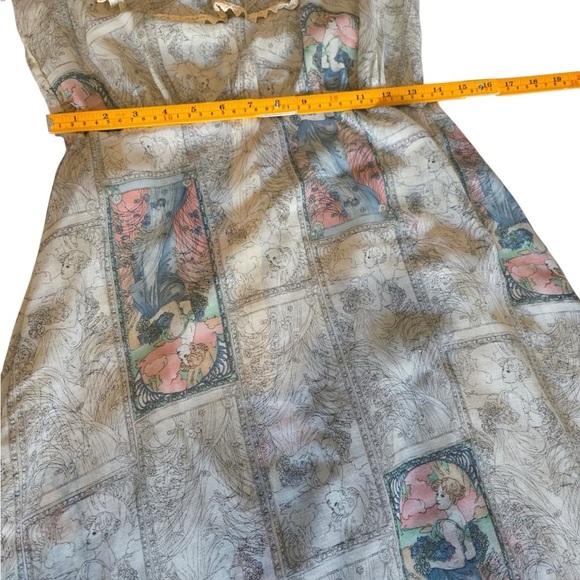 Vintage NancyB 1970 art print Prairie Maxi Dress: boho prairie Victorian Revival - Picture 5 of 8